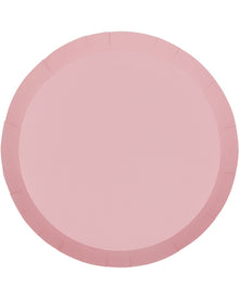 Classic Pink 27cm Round Paper Banquet Plates Pack of 10