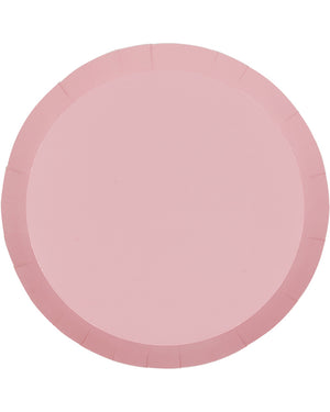 Classic Pink 27cm Round Paper Banquet Plates Pack of 10