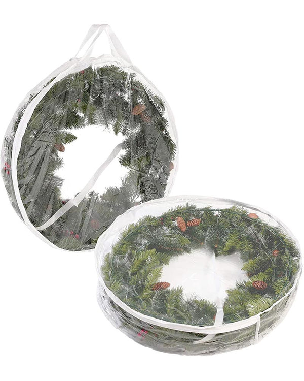 Clear Christmas Wreath Storage Container Pack of 2