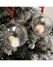 Clear Plastic Fillable Christmas Ball Ornaments Pack of 15