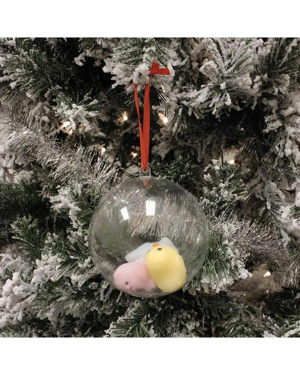Clear Plastic Fillable Christmas Ball Ornaments Pack of 15