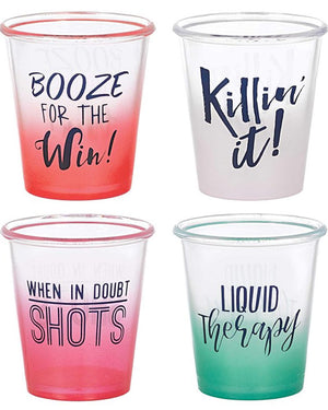 Clear Plastic Shot Glasses Pack of 4