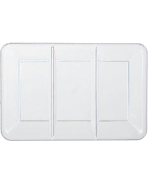 Clear Rectangular Plastic Compartment Tray 35cm