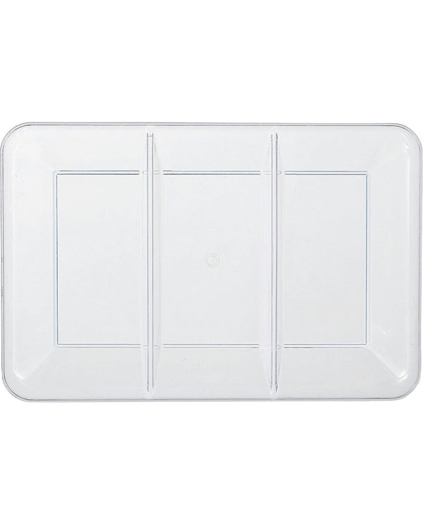Clear Rectangular Plastic Compartment Tray 35cm
