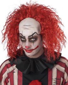 Clown Pattern Baldness Curly Red Halloween Wig