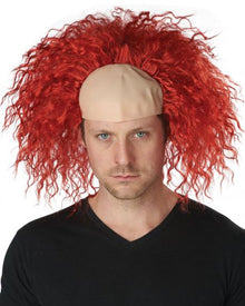 Clown Pattern Baldness Curly Red Halloween Wig