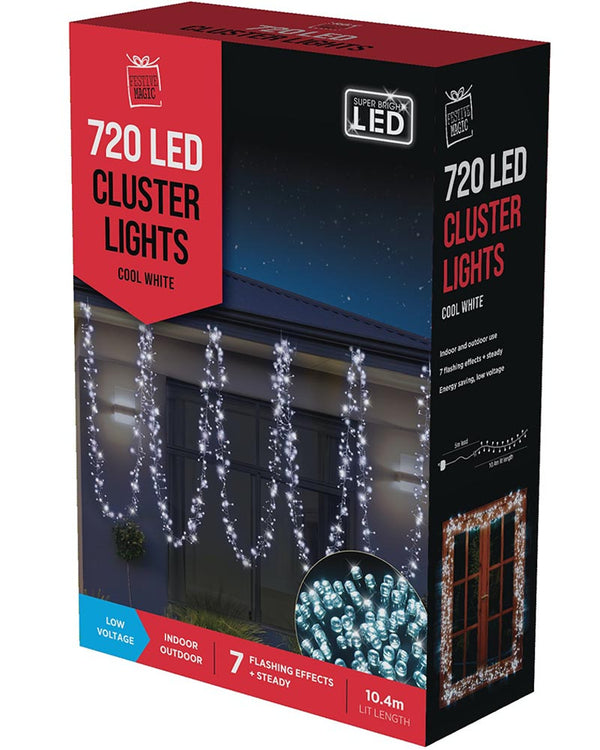 Cluster Cool LED Christmas Lights 720 Piece