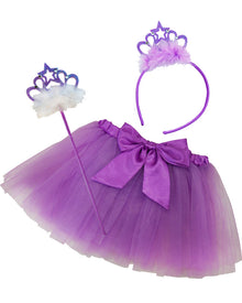 Purple Fairy Girls Tutu Wand and Headband Set