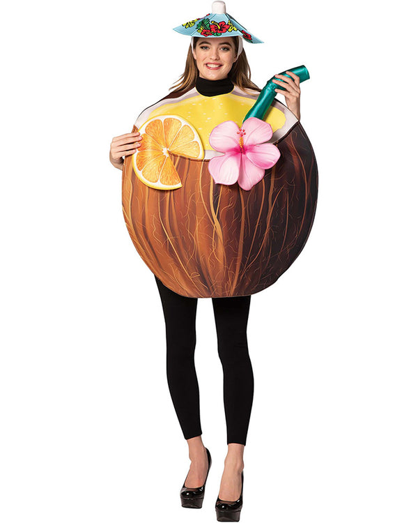 Coconut Cocktail Drink Adult Costume