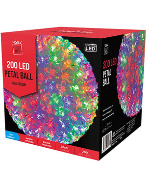 Colour Change LED Christmas Petal Ball 20cm