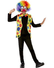 Colourful Clown Kids Waistcoat Nose and Bowtie Accessory Set
