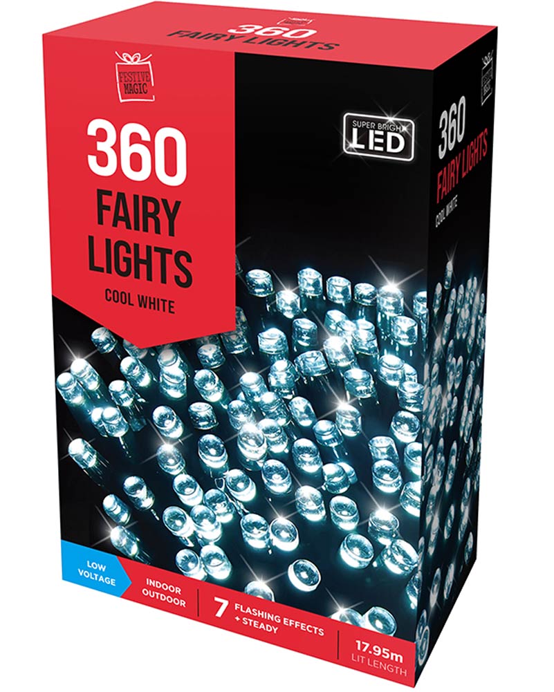 Cool White Flashing LED Lights 360 Piece