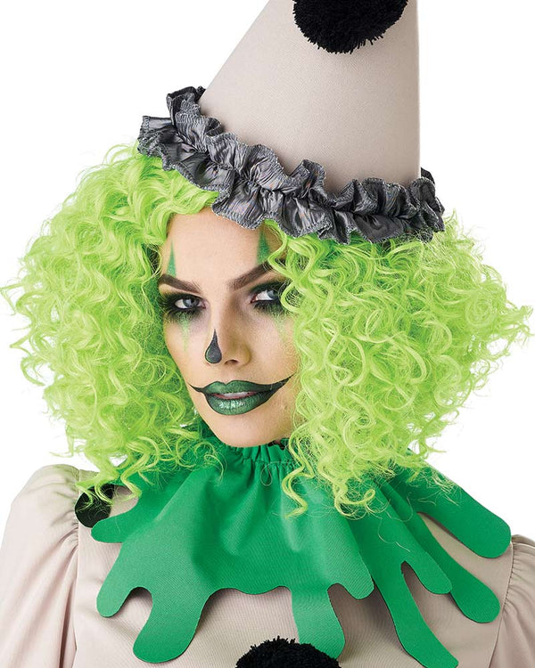 Corkscrew Clown Green Girls Wig