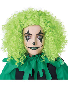 Corkscrew Clown Curly Green Halloween Wig