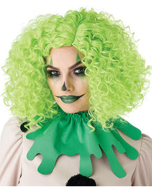 Corkscrew Clown Curly Green Halloween Wig