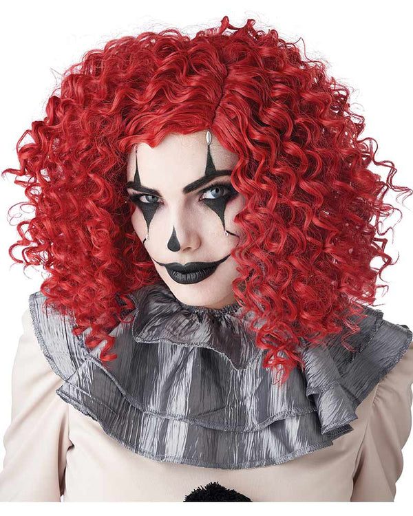 Corkscrew Clown Red Girls Wig