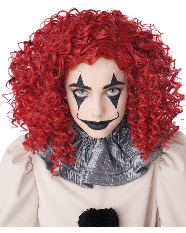 Corkscrew Clown Red Girls Wig