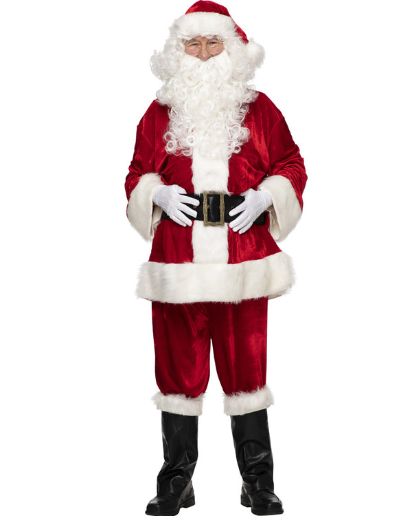 Classic Velour Santa Suit Mens Christmas Costume