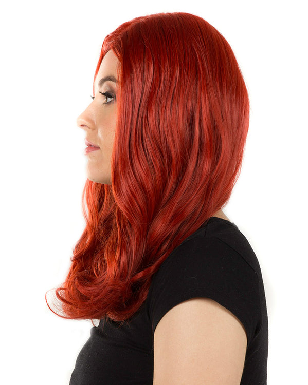 Glamour Deluxe Deep Red Long Wavy Wig
