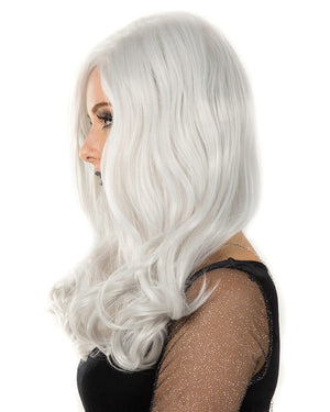 Glamour Deluxe Silver Long Wavy Wig