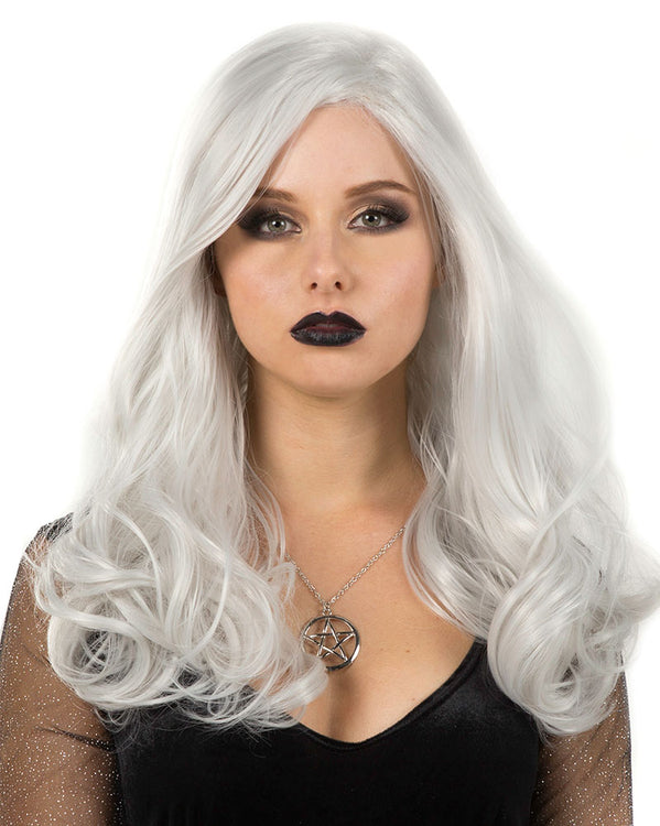 Glamour Deluxe Silver Long Wavy Wig