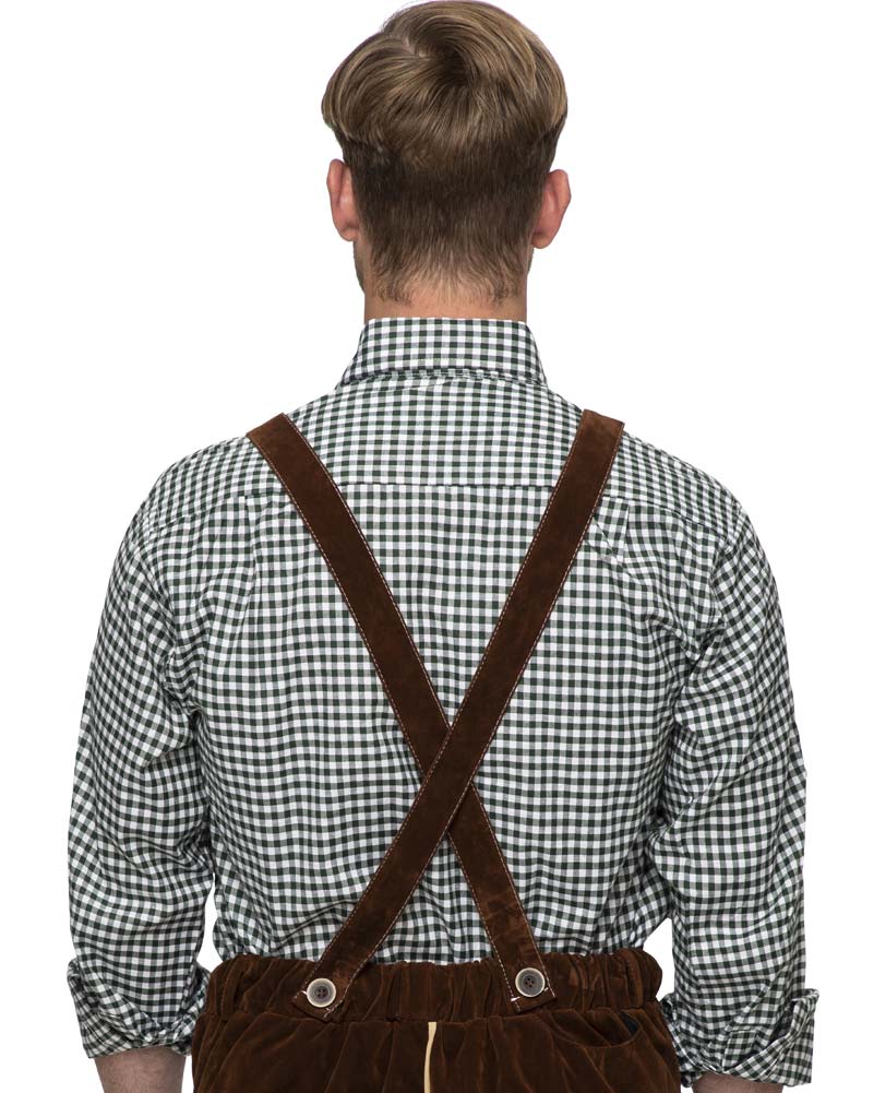 Green Check Oktoberfest Plus Size Mens Cotton Shirt