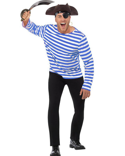Multi Character Blue and White Striped Shirt