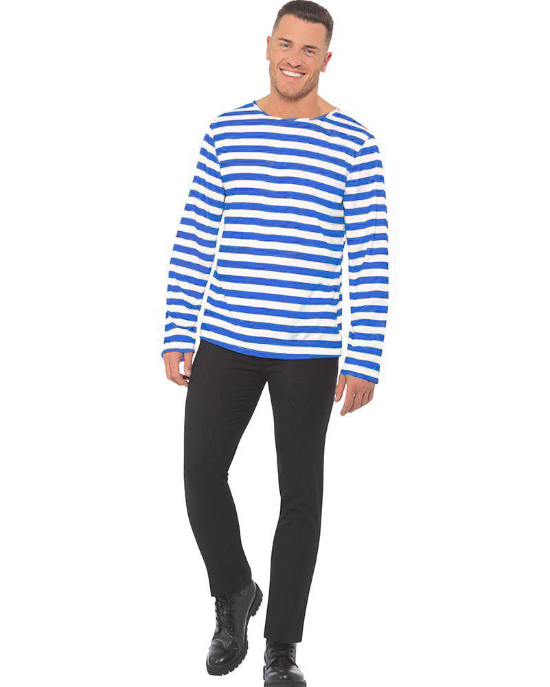 Multi Character Blue and White Striped Shirt