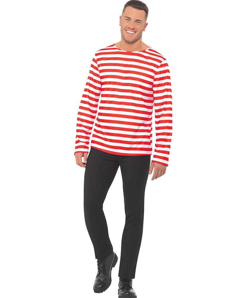 Multi Character Red and White Striped Plus Size Shirt
