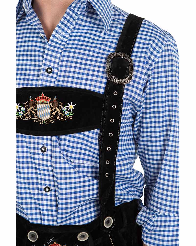Oskar Deluxe Black Lederhosen Mens Costume