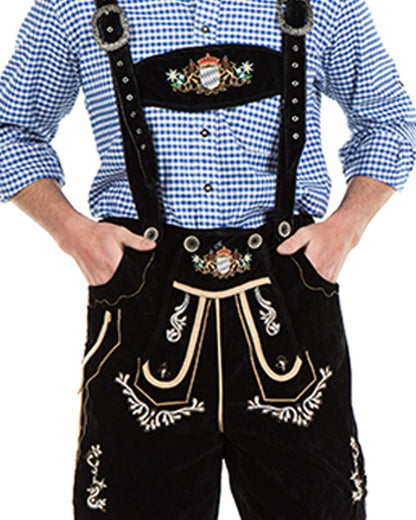 Oskar Deluxe Black Lederhosen Mens Costume