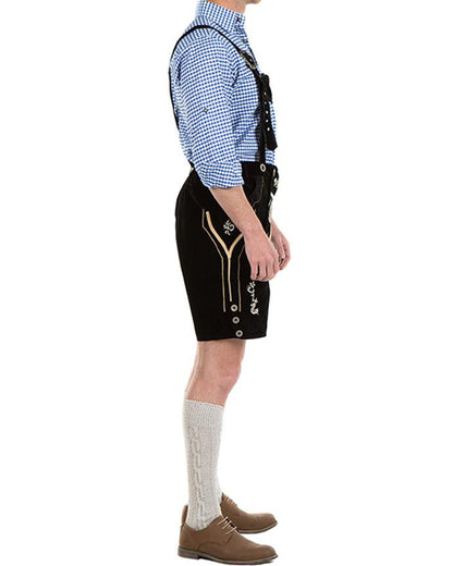 Oskar Deluxe Black Lederhosen Plus Size Mens Costume