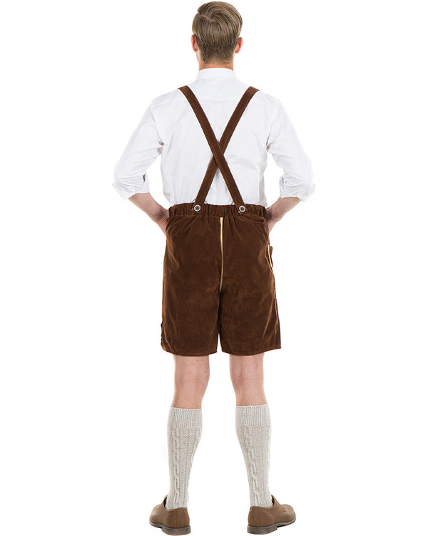 Oskar Deluxe Brown Lederhosen Plus Size Mens Costume