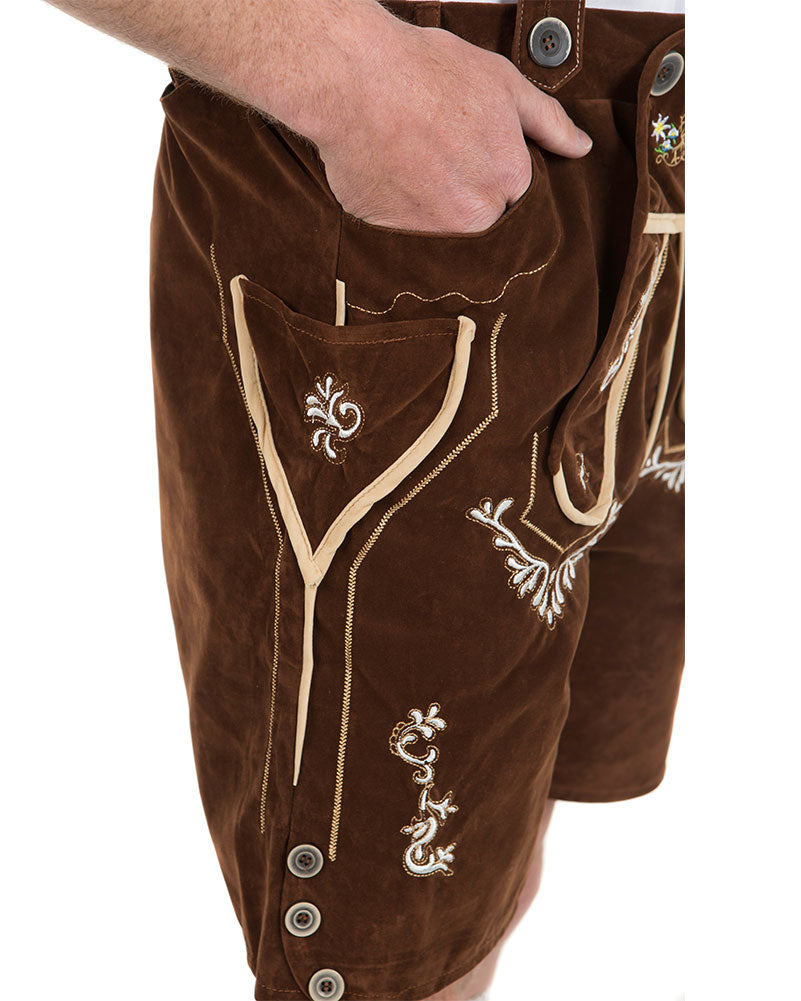 Oskar Deluxe Brown Lederhosen Plus Size Mens Costume