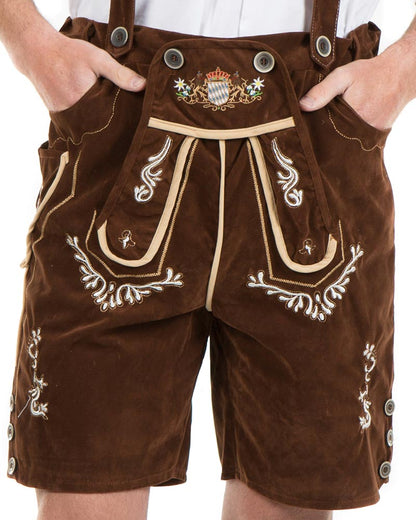 Oskar Deluxe Brown Lederhosen Plus Size Mens Costume