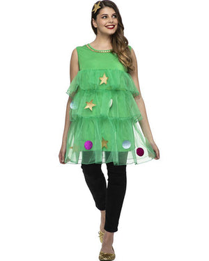 Pretty Christmas Tree Tunic Womens Costume