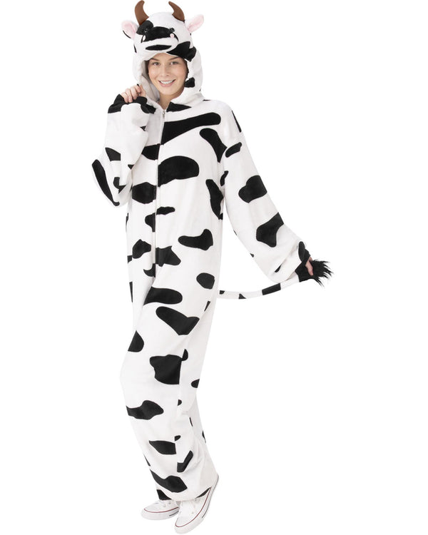 Cow Hooded Jumpsuit Adult Costume