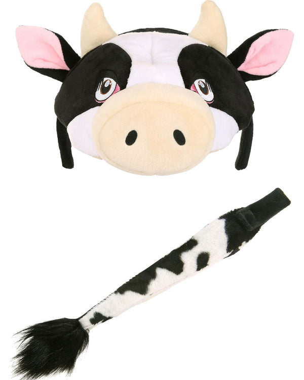 Cow Plush Headband and Tail Set