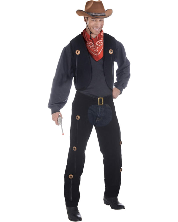 Cowboy Mens Vest and Chaps Set