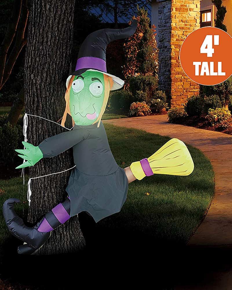 Crashing Witch on a Tree Inflatable 1.2m