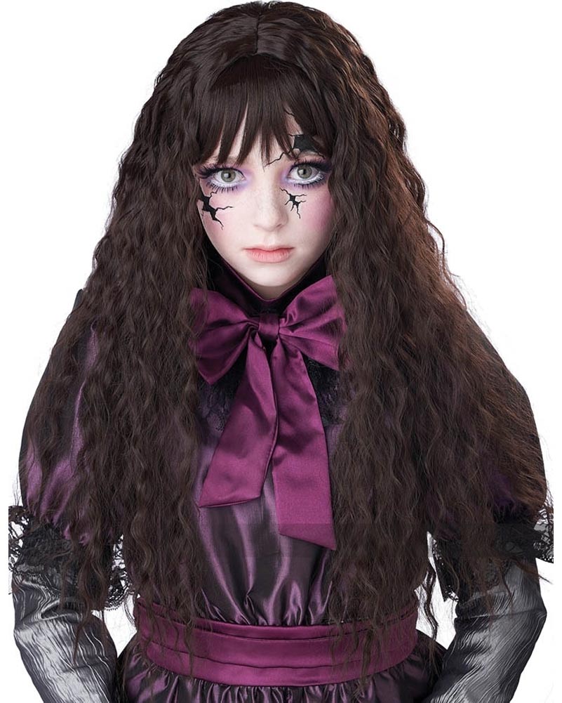 Creepy Doll Long Brown Wig