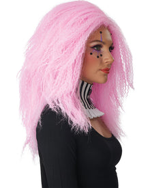 Crimped N Kooky Pink Halloween Wig
