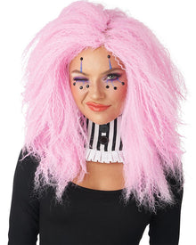 Crimped N Kooky Pink Halloween Wig