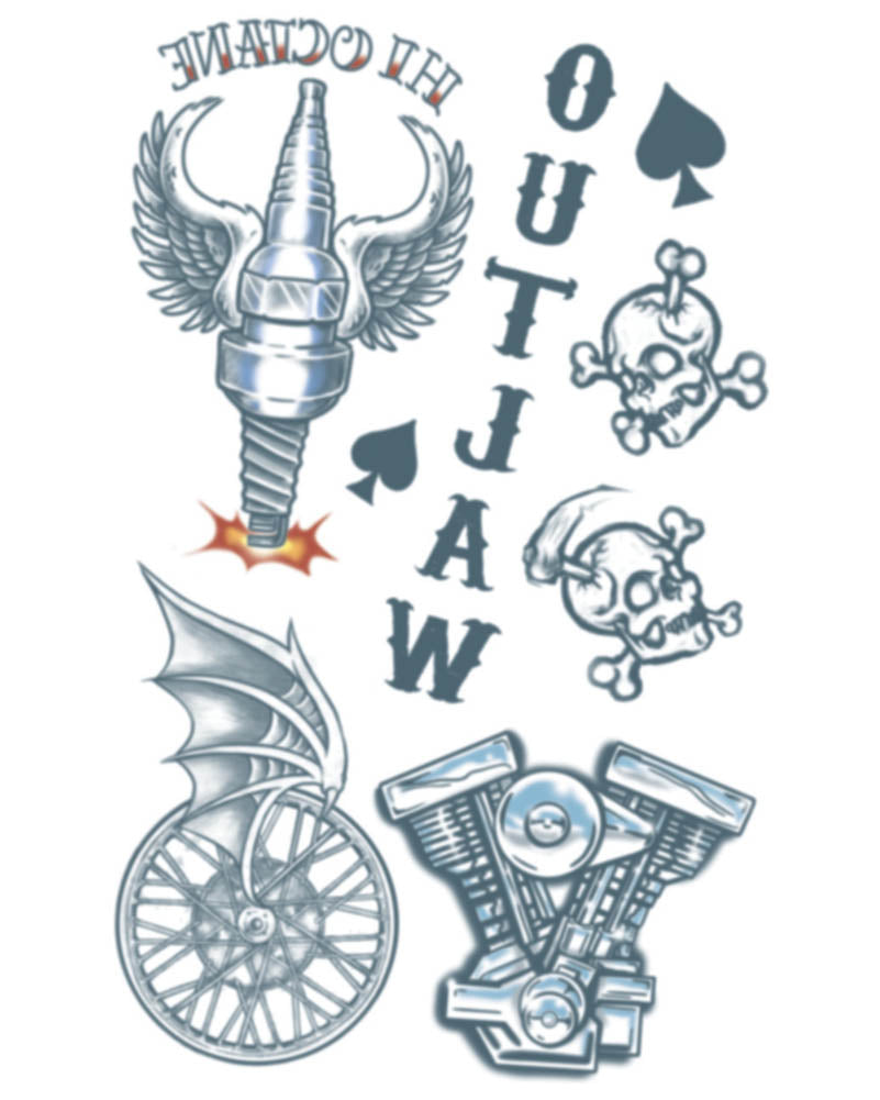 Biker Outlaws Temporary Tattoo Kit