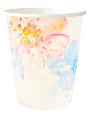 Floral Rose Gold 266ml Paper Cup Pack of 10