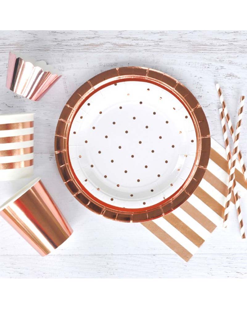 Rose Gold Foil 300ml Cups Pack of 10