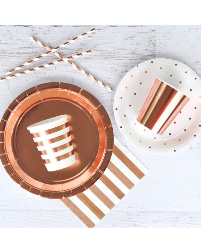 Rose Gold Foil 300ml Cups Pack of 10