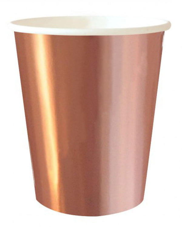 Rose Gold Foil 300ml Cups Pack of 10
