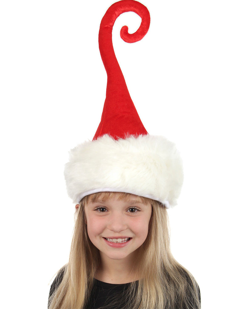 Christmas Curly Q Santa Plush Deluxe Hat