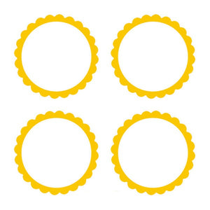 Labels Scalloped - Sunshine Yellow Pack of 5